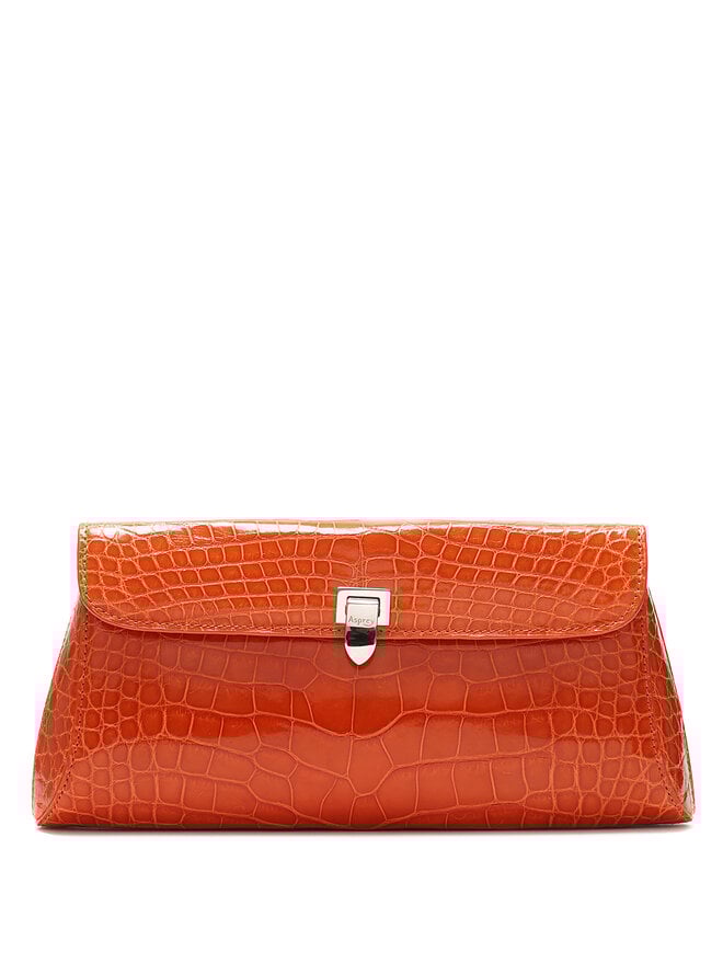 Asprey Pochette en Cuir Effet Crocodile
