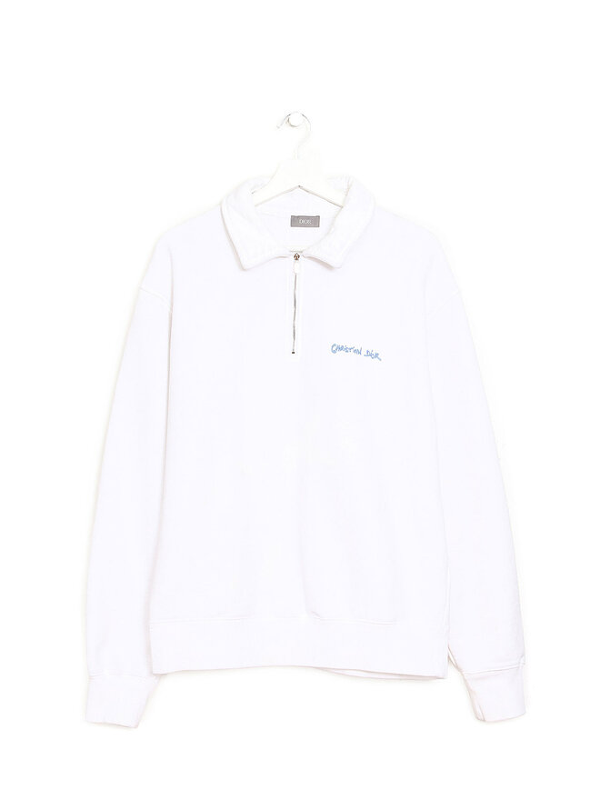 DIOR MEN Sweatshirt zippé en coton avec logo brodé