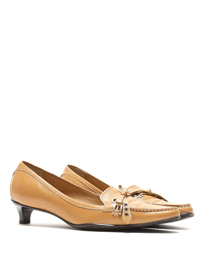 PRADA Mocassins en Cuir Décoratifs