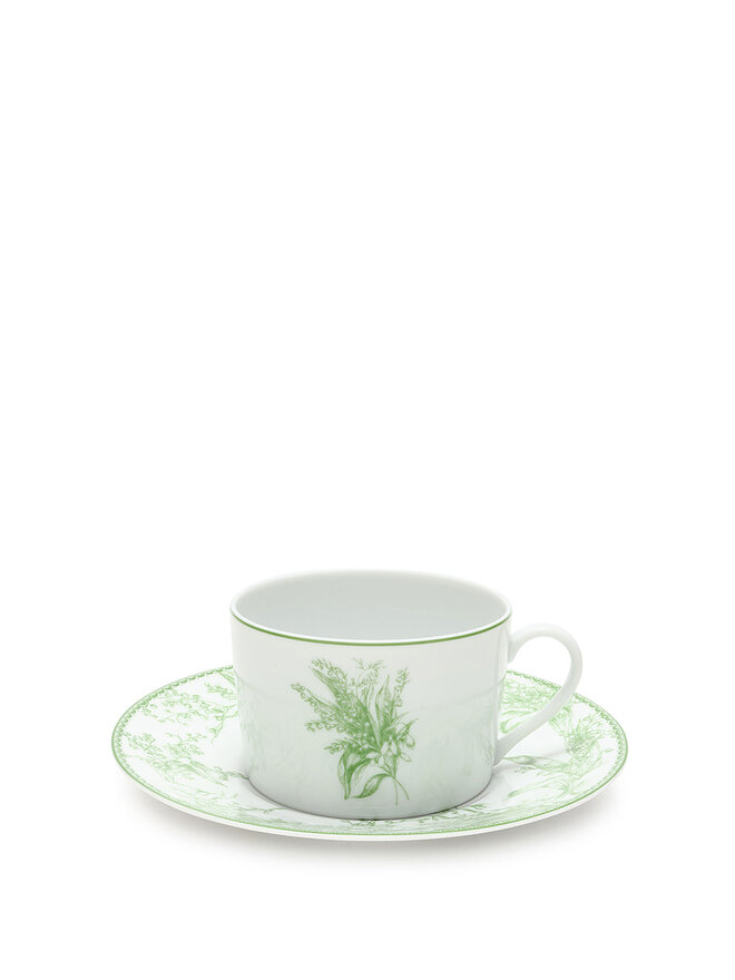 Christian Dior Floral Patterned Plate and Cup Set
