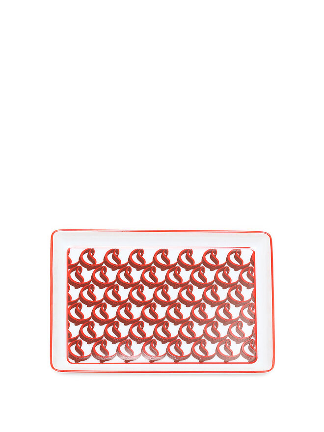 Christian Louboutin Plateau en Céramique Rouge Signature