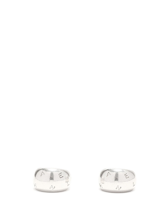 CHANEL Boucles d'Oreilles à Clip en Argent avec Logo