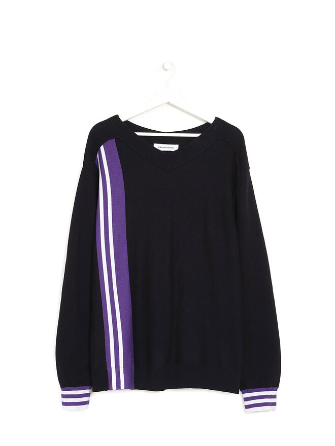KIKO KOSTADINOV Ostra Striped V-Neck Sweater