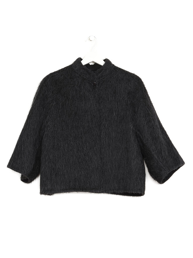 Max Mara Manteau Court en Laine Mélangée