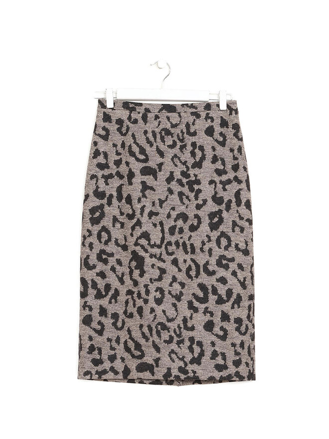 Max Mara Leopard Print Midi Skirt