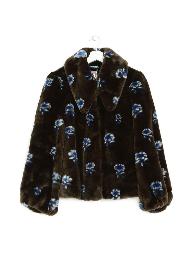 Shrimps Floral Faux Fur Coat