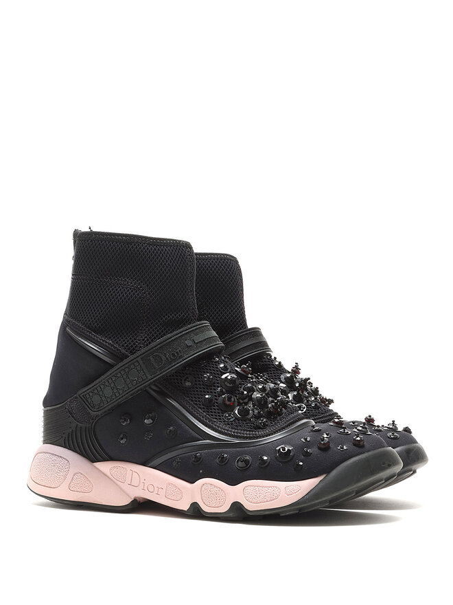DIOR Baskets Montantes à Broderies Florales