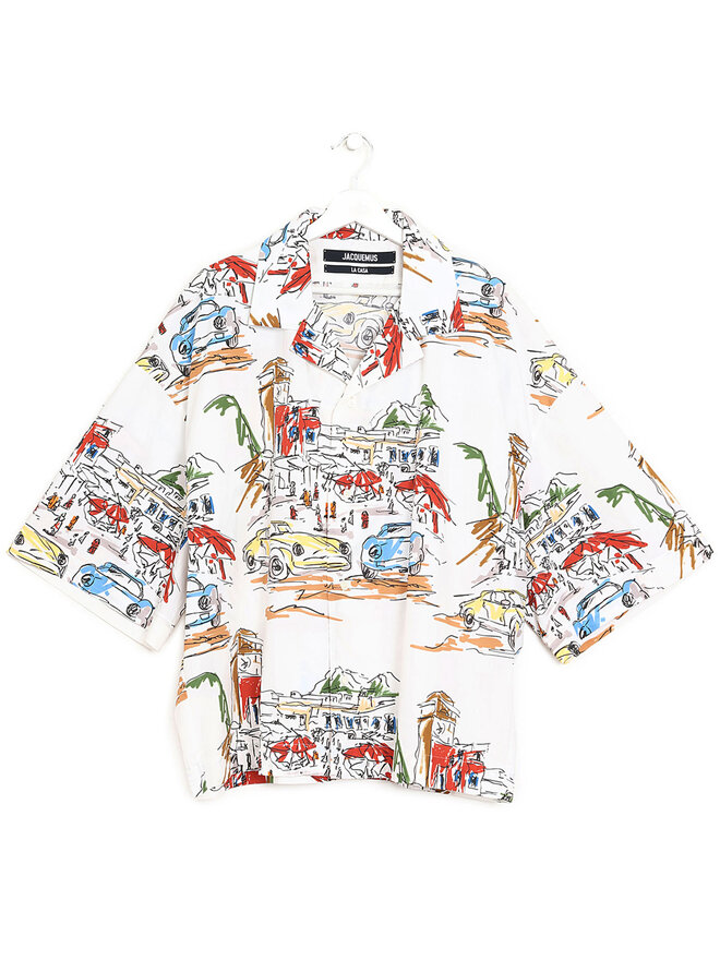 JACQUEMUS Abstract Print Long Sleeve Shirt