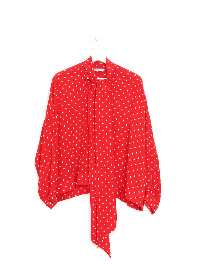 BALENCIAGA Chemise à Pois Col V