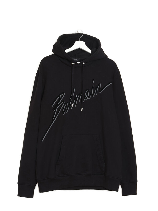 BALMAIN Flocked Balmain Letter Hoodie