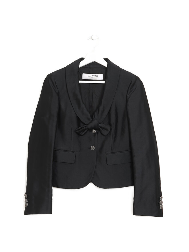 VALENTINO Shawl Collar Blazer with Bow Detail