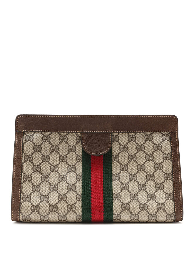 GUCCI GG Supreme Monogram Clutch