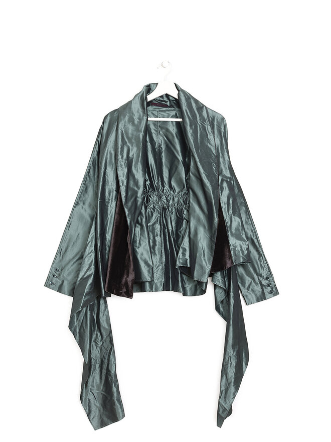 ETRO Cardigan en soie avec empiècement en velours