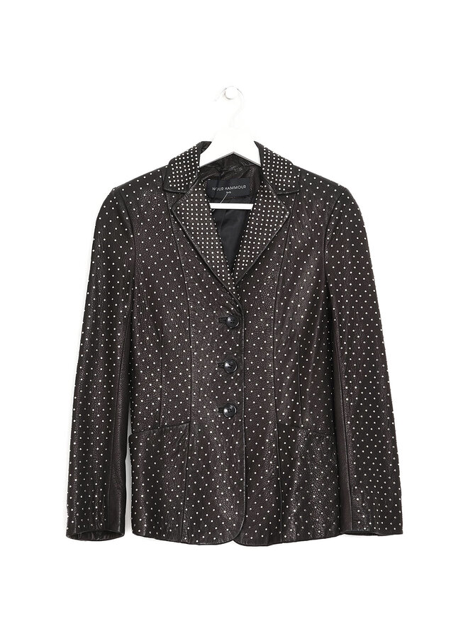 Nour Hammour Studded Leather Jacket