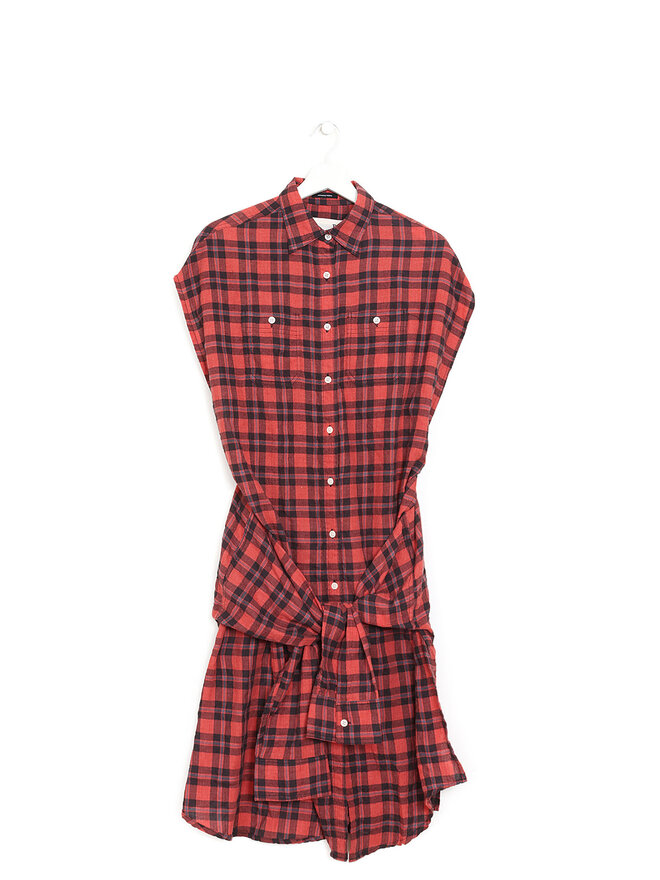 R13 Plaid Wrap Dress