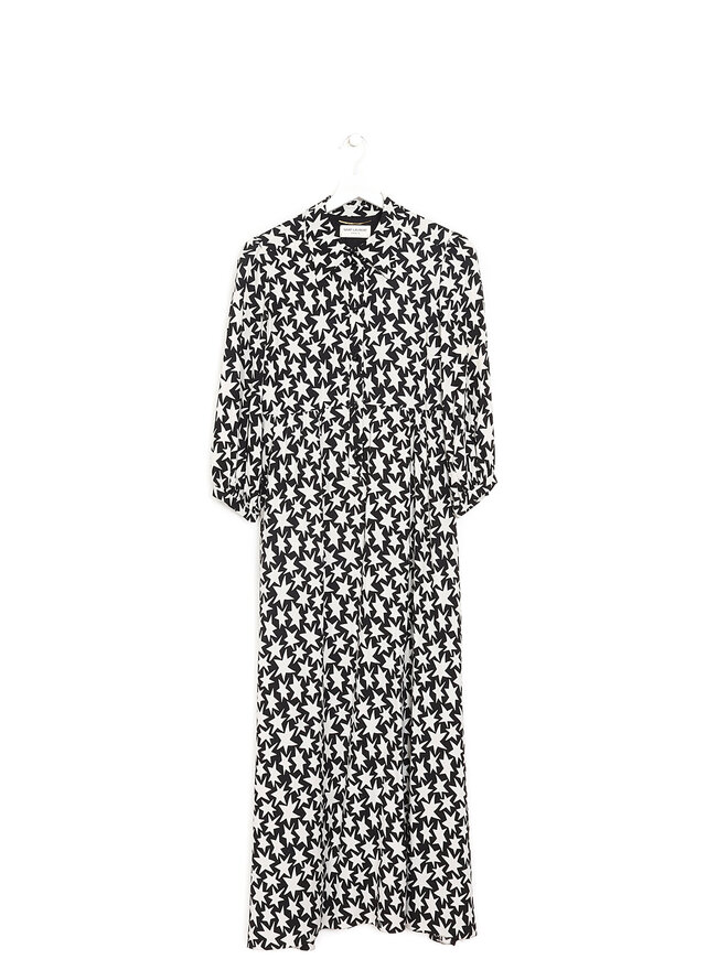 SAINT LAURENT Star Motif Midi Dress