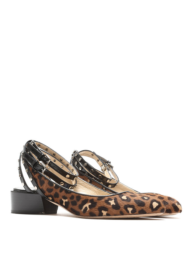 JIMMY CHOO Ballerines à talon motif léopard