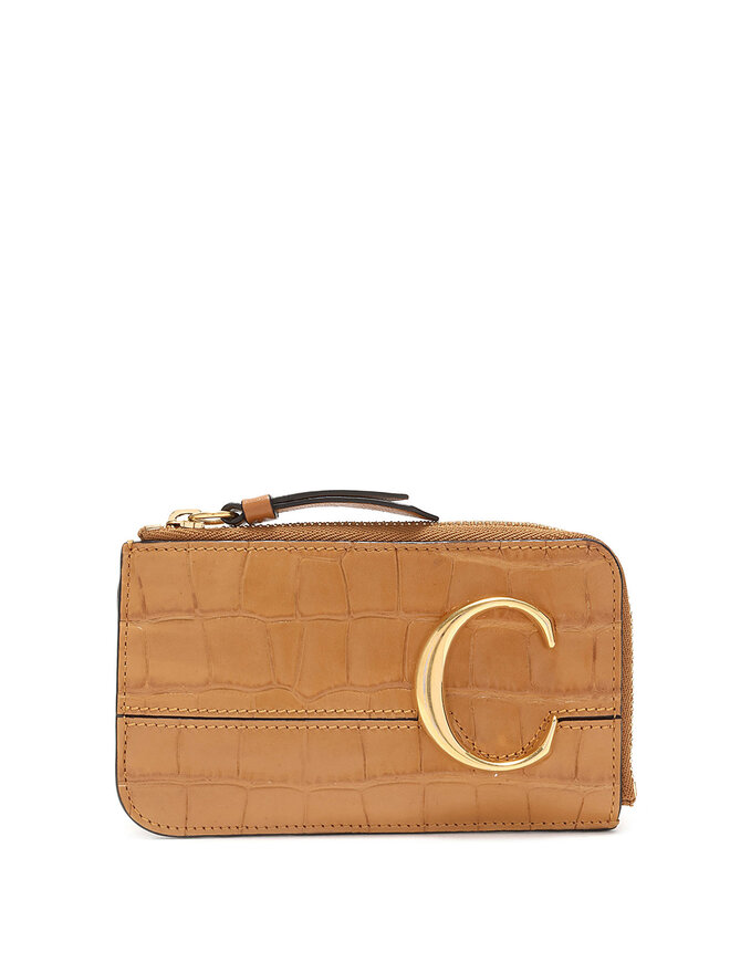 Chloé Portefeuille en cuir embossé crocodile