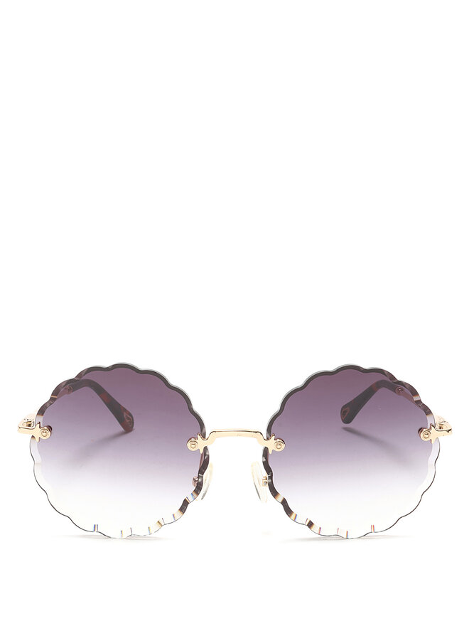 Chloé Scalloped Edge Round Sunglasses