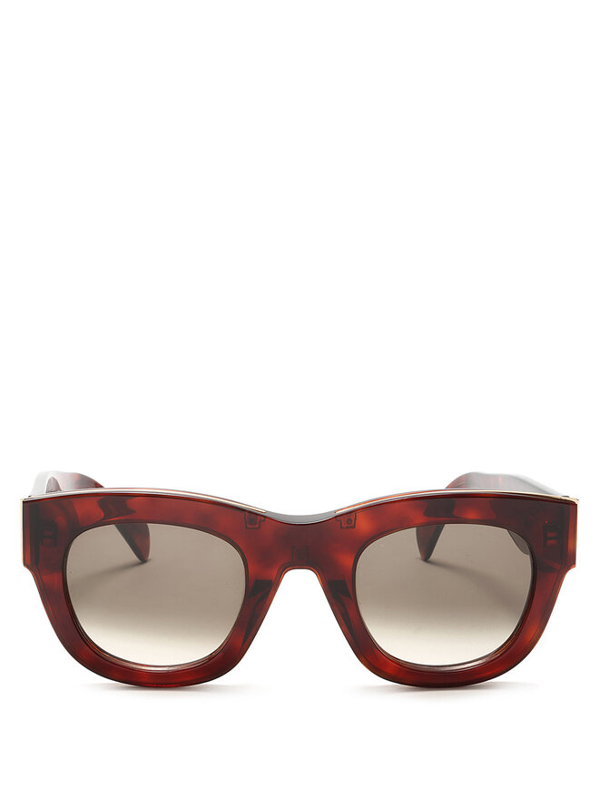 CELINE Lunettes de soleil carrées écaille de tortue