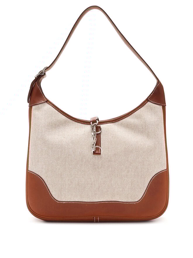 HERMÈS Barenia Toile Trim Bag