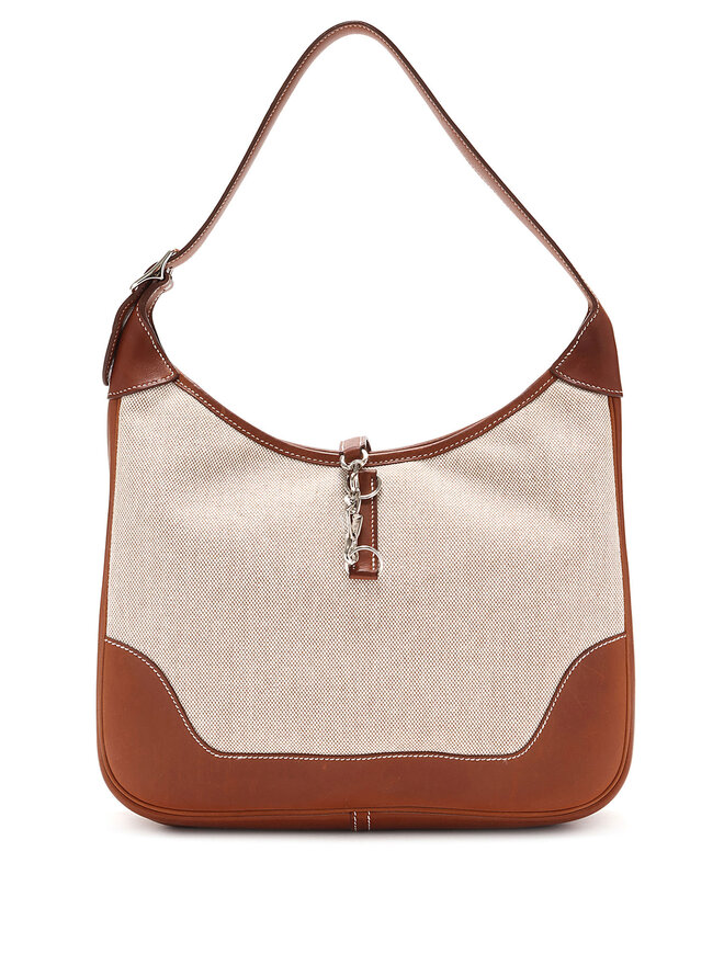 HERMÈS Sac Barenia Toile Trim