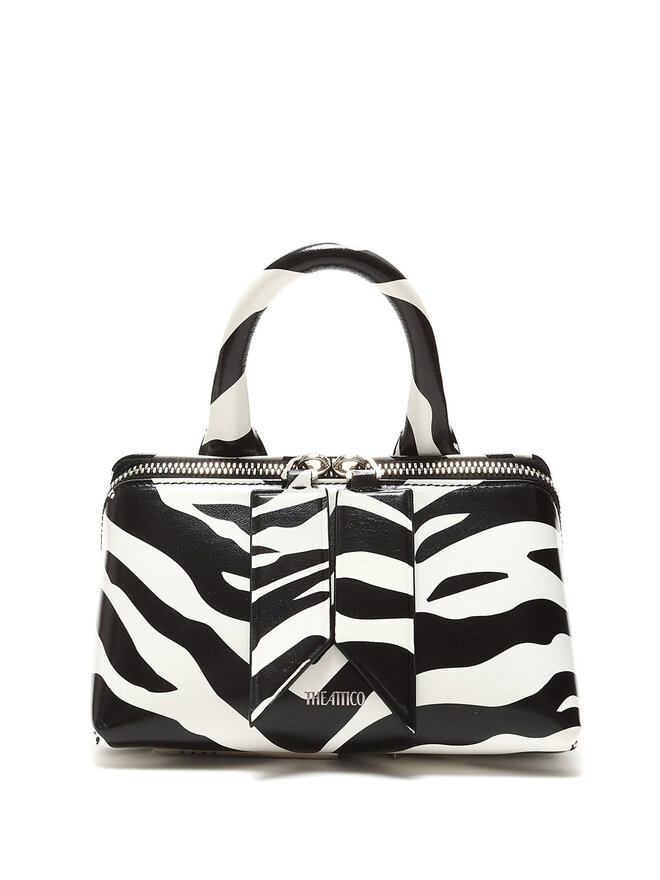 THE ATTICO Sac à main en cuir motif zèbre