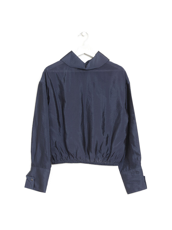 NANUSHKA Semi-Sheer Collared Top