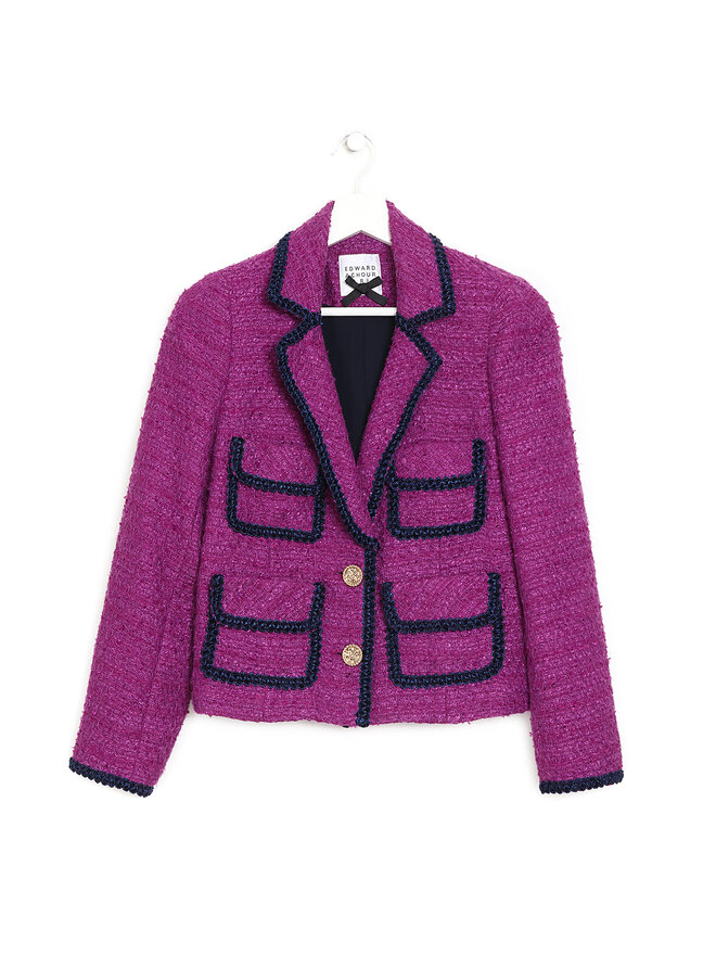 EDWARD ACHOUR Veste en Tweed Mauve