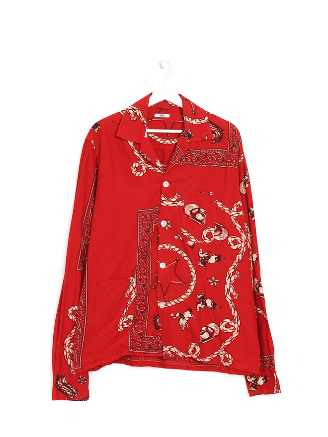 BODE Chemise rouge à imprimé graphique