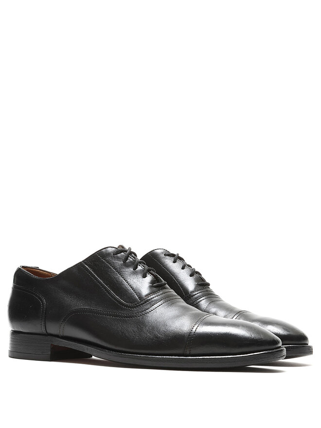 HERMÈS Grained Leather Oxford Shoes