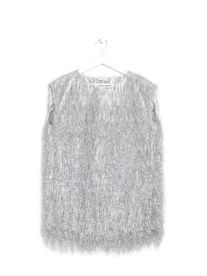 DRIES VAN NOTEN Robe Mini à Franges Métalliques