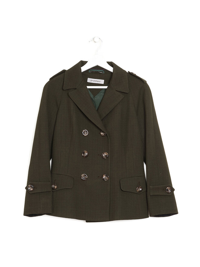 SPORTMAX Green Double-Breasted Jacket