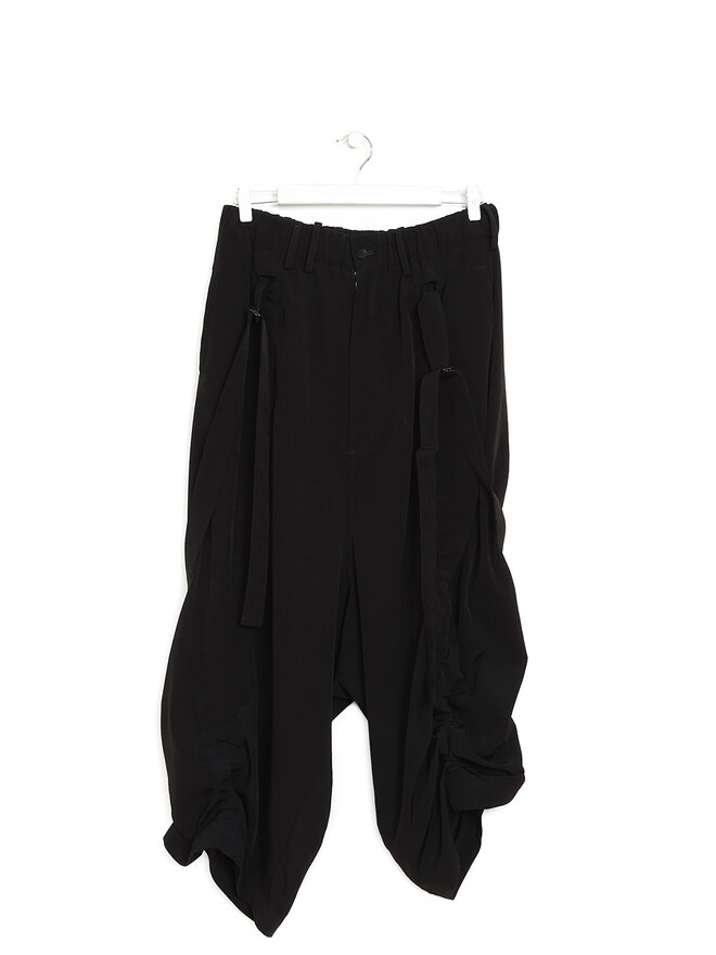 Yohji Yamamoto Pantalon Coupe Ample avec Détail de Sangle