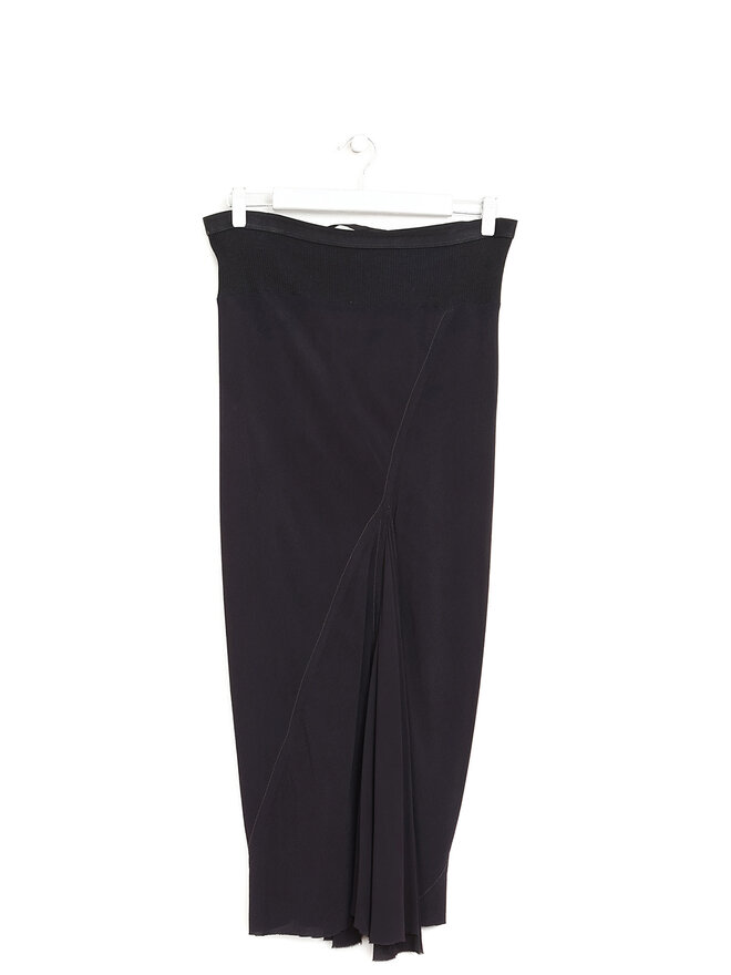 Rick Owens Ruched Black Skirt