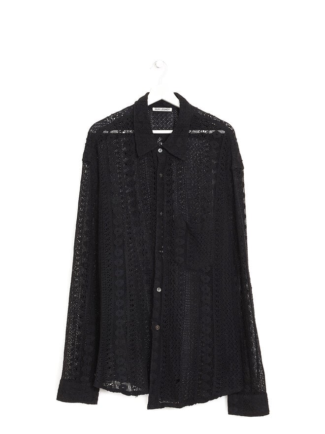 OUR LEGACY Chemise à Manches Longues en Tricot Ouvert