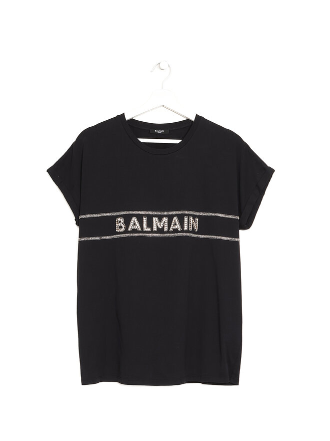 BALMAIN T-shirt Logo à Sequins