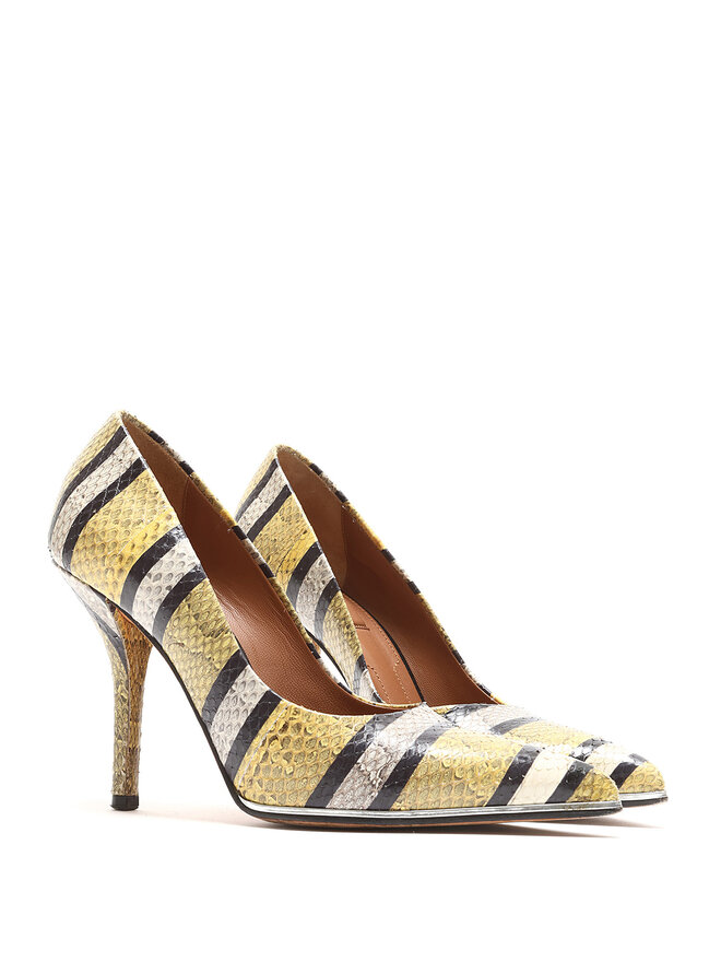 GIVENCHY Talons hauts en cuir de serpent à rayures