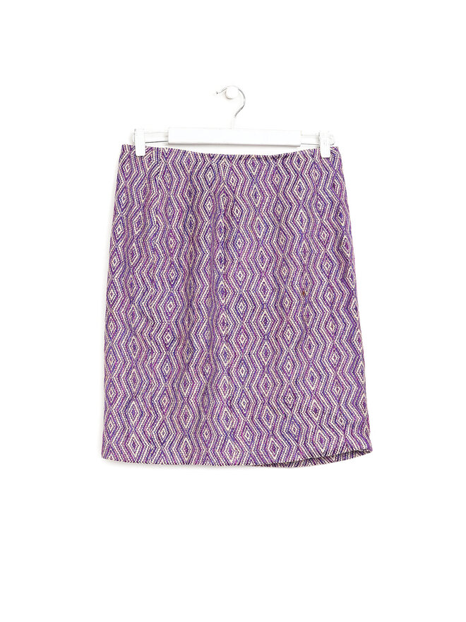 CHANEL Geometric Diamond Tweed Skirt