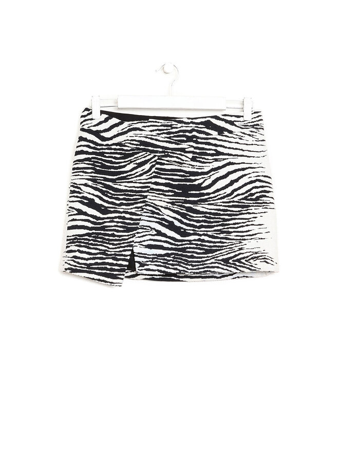 THE ATTICO Cloe Mini Skirt in Zebra Print
