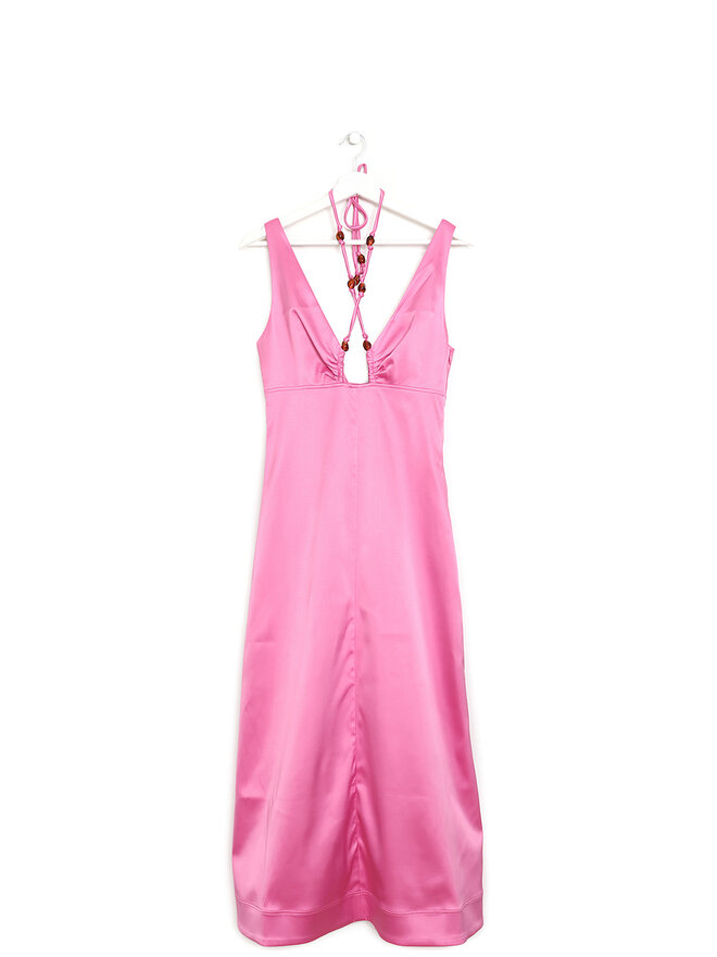 GANNI Sleeveless Pink Midi Dress