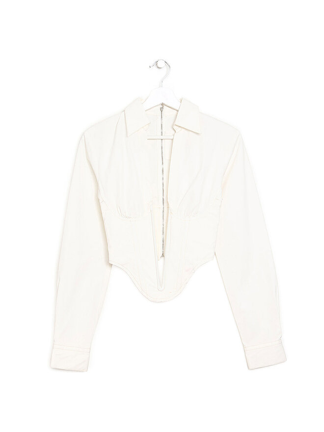 DION LEE Chemise à Manches Longues avec Armature en V