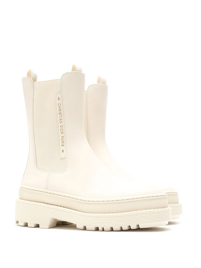 Christian Dior Bottes en cuir à goussets élastiques