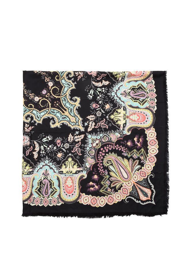 ETRO Foulard en Soie à Motif Cachemire Multicolore