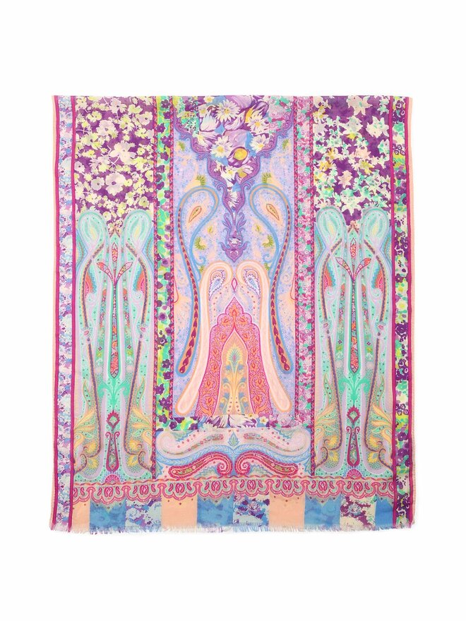 ETRO Foulard en soie à motif cachemire multicolore