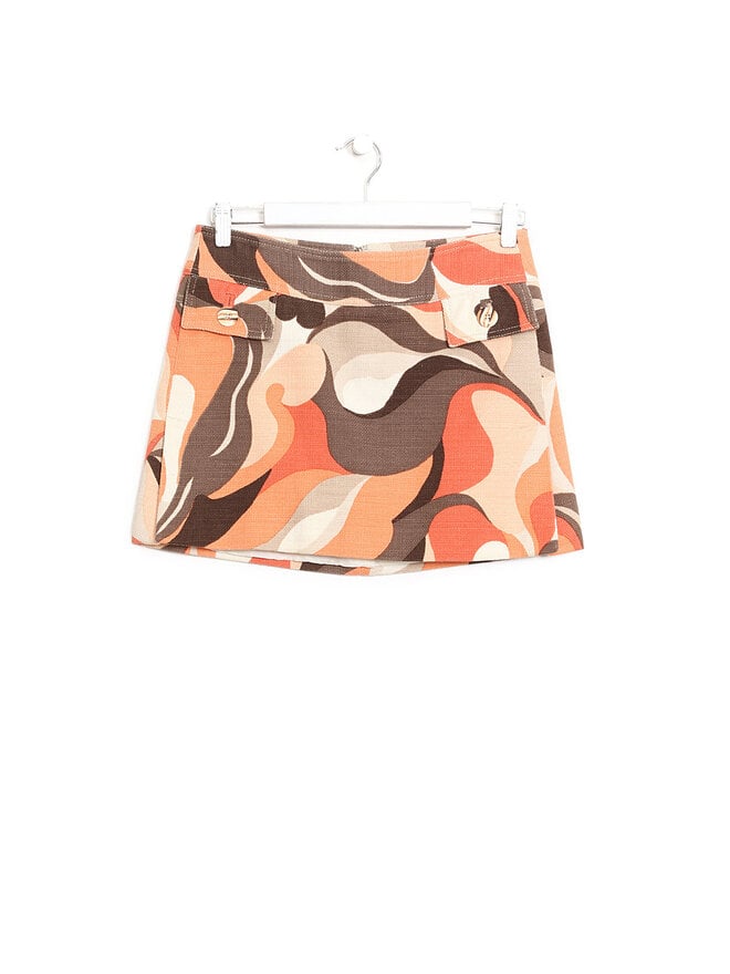 Dolce & Gabbana Mini Skirt With Abstract Swirl