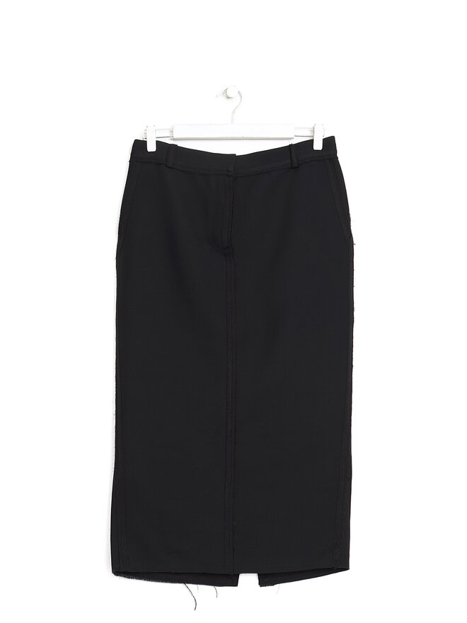 UNTTLD Jupe Midi Noire avec Fente Arrière