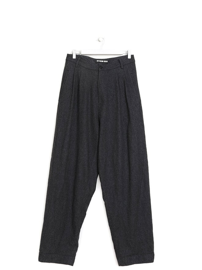 HYEIN SEO Grey Wool Straight-Leg Trousers