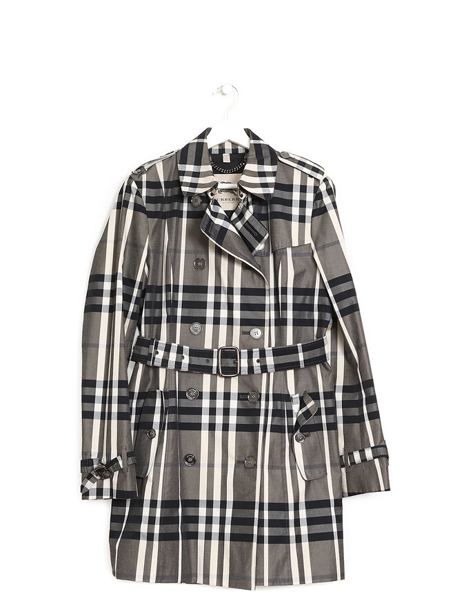 BURBERRY Plaid Pattern Coat