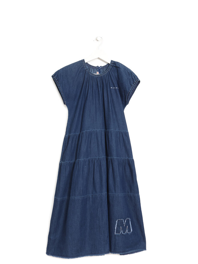 MARNI Robe mi-longue en coton à manches courtes